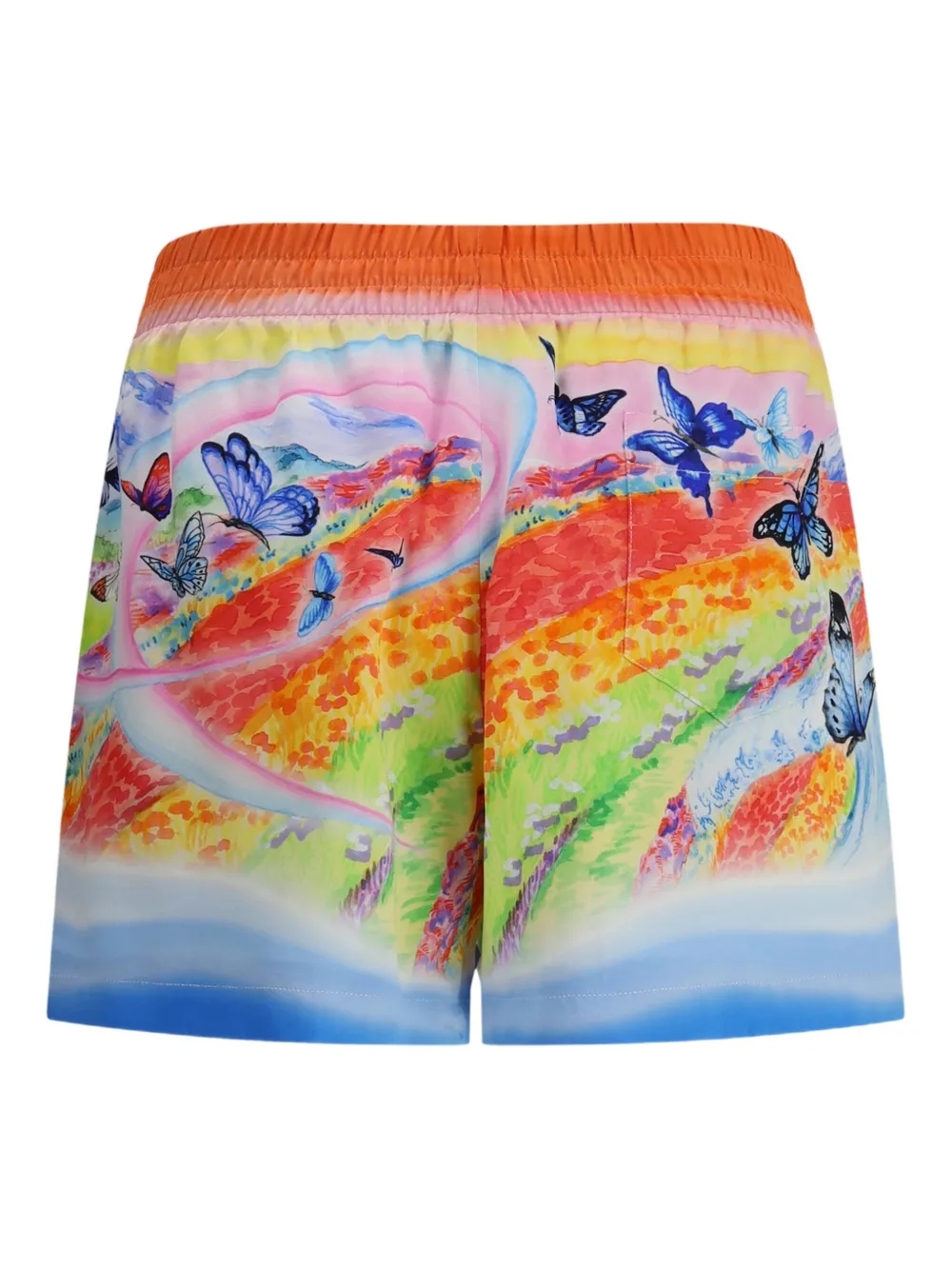 Casablanca landscape-print silk shorts artwork detail
